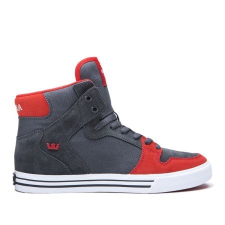 Supra Vaider Dyp Grå/Rød Høye Sneakers Herre [NO-1-R249]